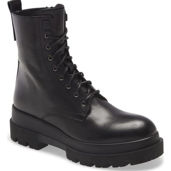 LA CANADIENNE Brendan Combat Boots Lug Sole Waterproof Black Leather 38 US 7.5 - Picture 12 of 13